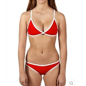 HOAKA Hawaii Red/white set cheeky board set bikini size M/L